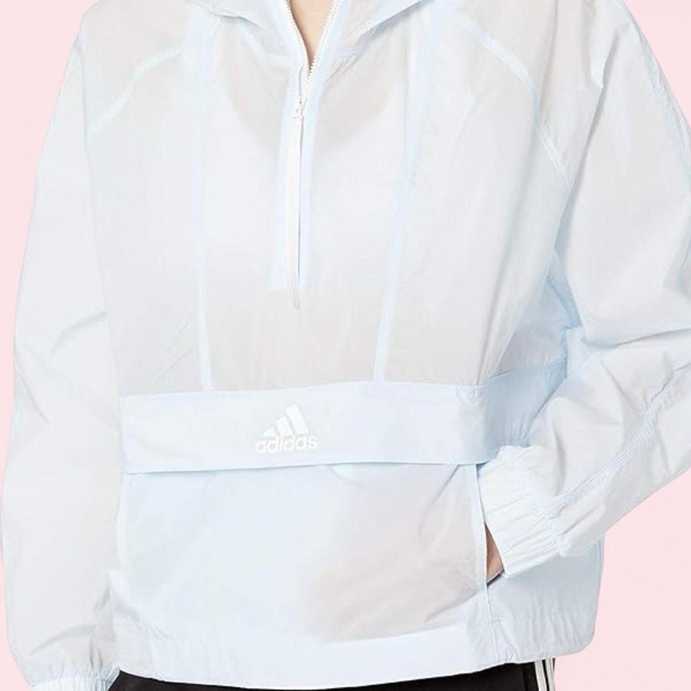 Adidas Sky Blue Hooded Jacket- S